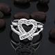 Classic Heart Brass Cubic Zirconia Finger Rings RJEW-BB09579-7S-2