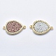 Brass Micro Pave Cubic Zirconia Links G-F551-H-G-1