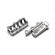 Rhodium Plated 925 Sterling Silver Box Clasps X-STER-L057-017P-3