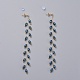 Perles de verre galvanisées boucles d'oreilles pendantes EJEW-JE03820-06-1