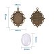 40x30mm Oval Clear Glass Cabochon Covers and Alloy Pendant Cabochon Settings DIY-X0151-AB-FF-3