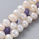 Braccialetti di perle di quarzo naturale (tinti). BJEW-JB04604-05-3