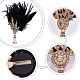 CRASPIRE Flapper Feather Headband Black Great Gatsby Hair Clip 1920s Flapper Headpiece Pearl Peacock Feather Rhinestone Hair Accessories for Cocktail Party Prom Christmas Dancing DIY-WH0321-43-5