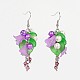 Acrylic Flower & Leaf Cluster Earrings EJEW-JE01683-2