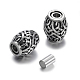 Retro Carve 304 Stainless Steel Barrel Magnetic Clasps STAS-E108-15AS-1