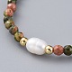 Perles naturelles unakite étirer bracelets BJEW-JB04676-03-2