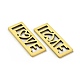 201ステンレススチール製カボション  レーザー切断  単語の愛の長方形  ゴールドカラー  7.5x20x1mm STAS-E200-04G-2