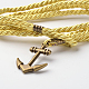 Dos bucles de cordón de poliéster pulseras del abrigo BJEW-M193-01-3