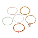 6Pcs 6 Style Glass Beaded Stretch Bracelets Set BJEW-JB09393-4