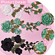 GORGECRAFT 6Pcs 3 Colors Flowers Embroidery Patch Sticker Rose Lace Fabric Sewing Floral Leaves Patches Trim Applique for Women Bridal Wedding Sewing Trimming Dress Clothes DIY Patches DIY-GF0007-68-6