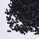 11/0グレードのガラスシードビーズ  シリンダー  均一なシードビーズサイズ  焼き付け塗料  ブラック  1.5x1mm程度  穴：0.5mm  約2000個/10g X-SEED-S030-0010-2
