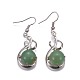 Natural Green Aventurine Dangle Earrings EJEW-F207-02P-2