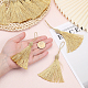 CHGCRAFT 30Pcs Gold Silky Tassels Bookmark Tassels Tassel Pendant Decoration Tassels Hanging Ornaments for Car Rearview Mirrors Home Decoration HJEW-WH0043-23-3