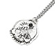 Skull Rhinestone Pendant Necklaces with Rolo Chains NJEW-F309-01-1