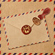 木製ハンドル付き宗教ゴールデントーン真鍮ワックスシーリングスタンプヘッド  封筒の招待状  ギフトカード  イエス  83x22mm  スタンプ：25x14.5mm AJEW-WH0208-827-3