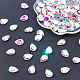 FINGERINSPIRE 80 Pcs Pointed Back Rhinestone 0.7x0.5x0.2 inch Glass Rhinestones Gems Pink AB Color Teardrop Crystal Jewels Embelishments with Silver Plated Back Glass Diamante Faceted Stone for Craft RGLA-FG0001-16B-5