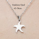 201 Stainless Steel Starfish Pendant Necklace NJEW-OY001-52-3