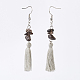 Synthetic & Natural Natural & Synthetic Mixed Stone Dangle Earrings EJEW-JE02646-2