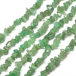 Chips aventurina hebras naturales perlas verdes, 5~8x5~8mm, agujero: 1 mm, alrededor de 31.5 pulgada