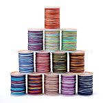 Segment Dyed Polyester Thread, Braided Cord, Mixed Color, 0.4mm, about 16.4 yards(15m)/roll