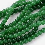 Naturali tinti perle di giada fili, avventurina verde, tondo, circa8 mm di diametro, Foro: 1 mm, circa 49pcs/filo, 16 pollice