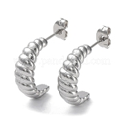 304 Stainless Steel Croissant Ear Studs for Women EJEW-P234-03P