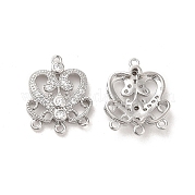 Brass with Clear Cubic Zirconia Connector Charms KK-Q773-22P