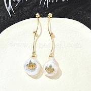 Серьги-гвоздики из латуни в форме короны EJEW-Z086-14G