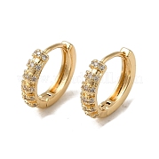 Серьги-кольца из латуни с микропаве из кубического циркония EJEW-L271-24KCG-02