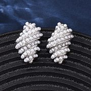 Серьги-гвоздики из латуни в форме ракушки EJEW-H165-01C-P