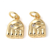 Латунные микропаве прозрачные подвески с фианитом KK-H449-84B-G-RS