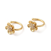 Серьги-каффы из латуни с микропаве из кубического циркония EJEW-P226-09G