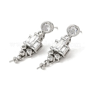 Латунные серьги-гвоздики из циркония KK-M270-29P