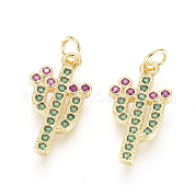 Латунные микро проложить кубического циркония подвески ZIRC-L093-14G
