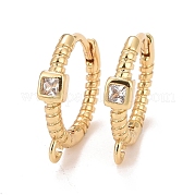 Серьги-кольца из латуни с микропаве из кубического циркония KK-C239-01G