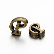 Tibetan Style Antique Bronze Plated Alloy Letter Slide Charms PALLOY-J542-P-NF