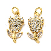 Подвеска из латуни с микропаве из прозрачного кубического циркония KK-B091-31G