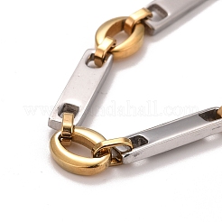 PVD-Vakuumbeschichtung 201 Edelstahl ovale und rechteckige Gliederkettenarmbänder&nbsp;STAS-E160-10GP