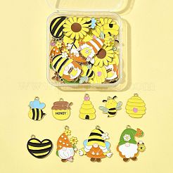 44 pièce 14 styles de pendentifs en alliage émaillé sur le thème des abeilles&nbsp;FIND-FS0004-45
