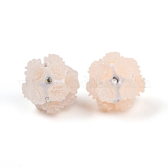 Perline di strass in argilla polimerica luminosa con rosa acrilica in rilievo&nbsp;CLAY-H003-08B