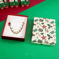 Legierung bunte Strass Hirsch Schlitten Gliederkette Halsketten mit rotem Emaille&nbsp;FS-WGDB6E9-01