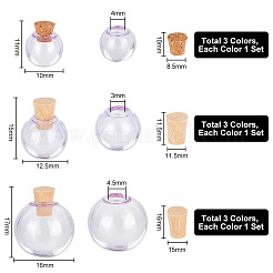 9 Satz 9 Stil transparente Glasflaschen Anhänger kleine DIY-Flaschen mit Korken&nbsp;AJEW-PH0011-15