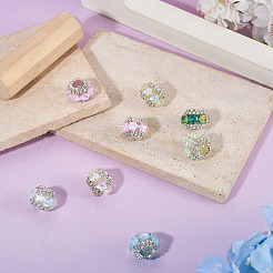8 pieza de cuentas redondas de rhinestone acrílicos de 8 colores&nbsp;OACR-TA0004-99