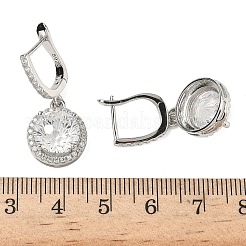 Créoles en argent sterling 925 avec zircone cubique de micro pave&nbsp;EJEW-B147-01B-01