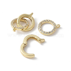 Messing Micro Pave klare Zirkonia Falte über Verschlüsse&nbsp;KK-D324-04G