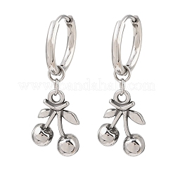 Pendientes de aro de cereza de acero inoxidable quirúrgico 316&nbsp;EJEW-C160-11A