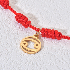 12 pulsera con dijes redondos planos de acero inoxidable 304 de constelaciones&nbsp;WGCF2D7-06