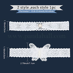 Reggicalze da sposa elastiche in pizzo di poliestere&nbsp;DIY-WH0308-148B