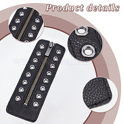 Schnürstiefel aus PU-Leder mit Reißverschlusseinsätzen&nbsp;DIY-WH0387-37B-02