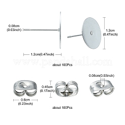 100 Stück Ohrstecker-BeZubehör aus 304 Edelstahl&nbsp;STAS-YW0001-43A